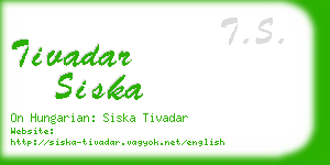 tivadar siska business card